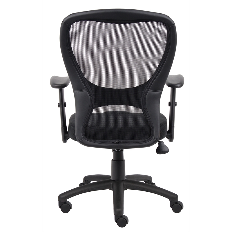 Boss Office Budget Mesh Back Fabric Adjustable Task Office Chair in Black