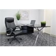 Boss Office Products Double Layer Leather Executive Office Chair in Black