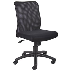 Boss Office Products Mesh Back Fabric Task Office Chair in Black
