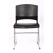 Boss Office Stack Stacking Chair with Chrome Frame in Black (Set of 2)