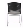Boss Office Stack Stacking Chair with Chrome Frame in Black (Set of 2)