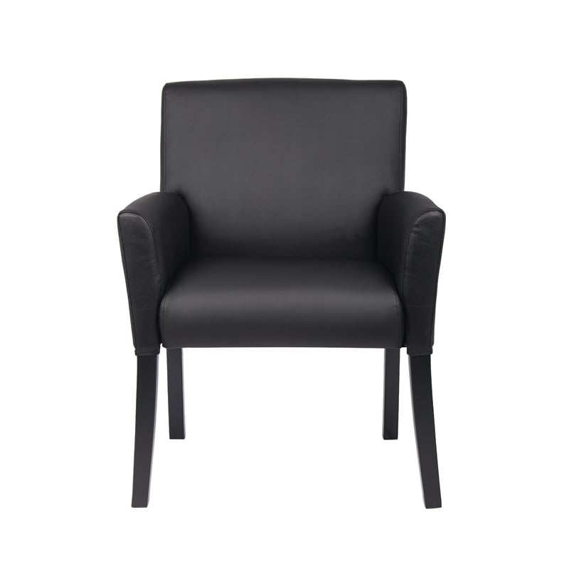 Boss Office Products Executive Box Arm Office Chair with Mahogany Base