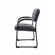 Boss Office Products Leather Sled Base Side Chair with Arms