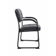 Boss Office Products Leather Sled Base Side Chair with Arms