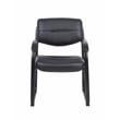 Boss Office Products Leather Sled Base Side Chair with Arms
