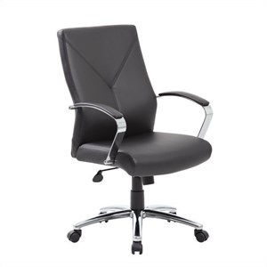 Boss Office LeatherPlus Executive Office Chair in Black
