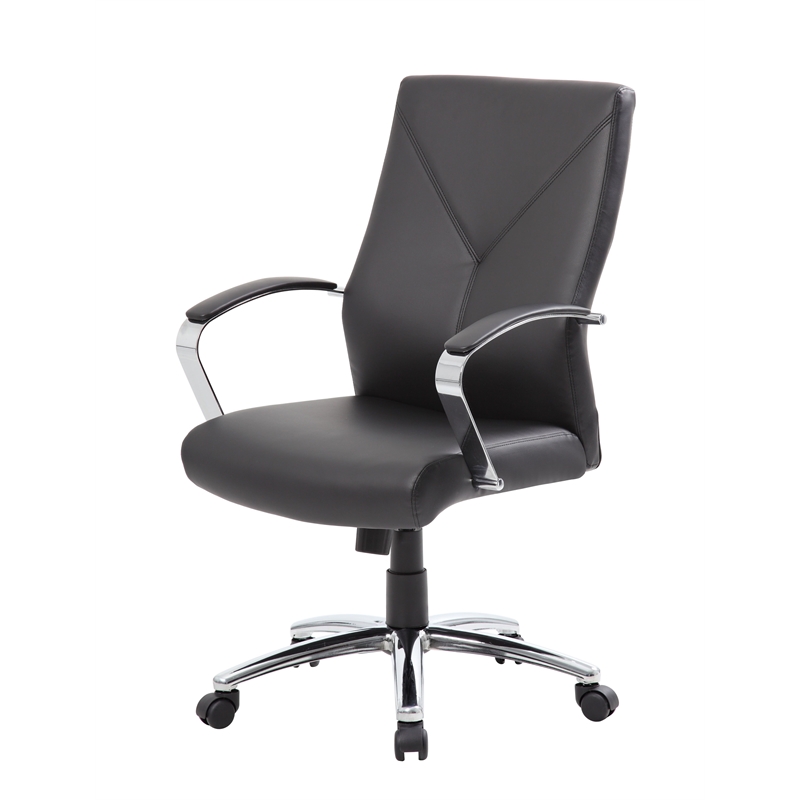 Boss Office LeatherPlus Executive Office Chair in Black