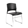 Boss Office Stacking Chrome Frame Office Stacking Chair in Black (Set of 5)