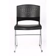Boss Office Stacking Chrome Frame Office Stacking Chair in Black (Set of 5)