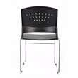 Boss Office Stacking Chrome Frame Office Stacking Chair in Black (Set of 5)
