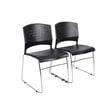 Boss Office Stacking Chrome Frame Office Stacking Chair in Black (Set of 5)