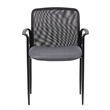 Boss Office Stackable Mesh Guest Chair in Gray