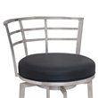 Armen Living Viper Contemporary Faux Leather Counter Stool in Black