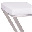 Armen Living Atlantis Modern Faux Leather Counter Stool in White