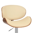 Armen Living Naples Mid-Century Faux Leather Bar Stool in Cream