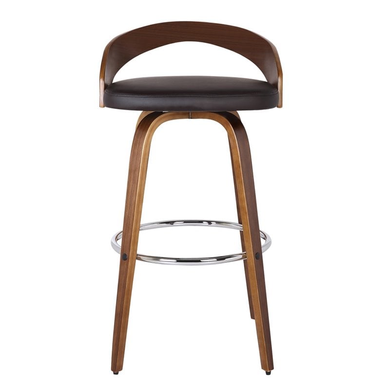Armen Living Sonia Modern Faux Leather Counter Stool in Brown