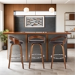 Armen Living Sonia Modern Faux Leather Upholstered Bar Stool in Brown