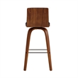 Armen Living Vienna Modern Faux Leather Stool in Brown/black