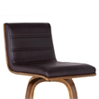 Armen Living Vienna Modern Faux Leather Upholstered Bar Stool in Brown