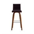 Armen Living Vienna Modern Faux Leather Upholstered Bar Stool in Brown