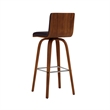 Armen Living Vienna Modern Faux Leather Upholstered Bar Stool in Brown