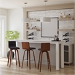 Armen Living Vienna Modern Faux Leather Upholstered Bar Stool in Brown