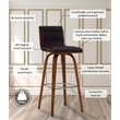 Armen Living Vienna Modern Faux Leather Upholstered Bar Stool in Brown