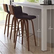 Armen Living Vienna Modern Faux Leather Upholstered Bar Stool in Brown