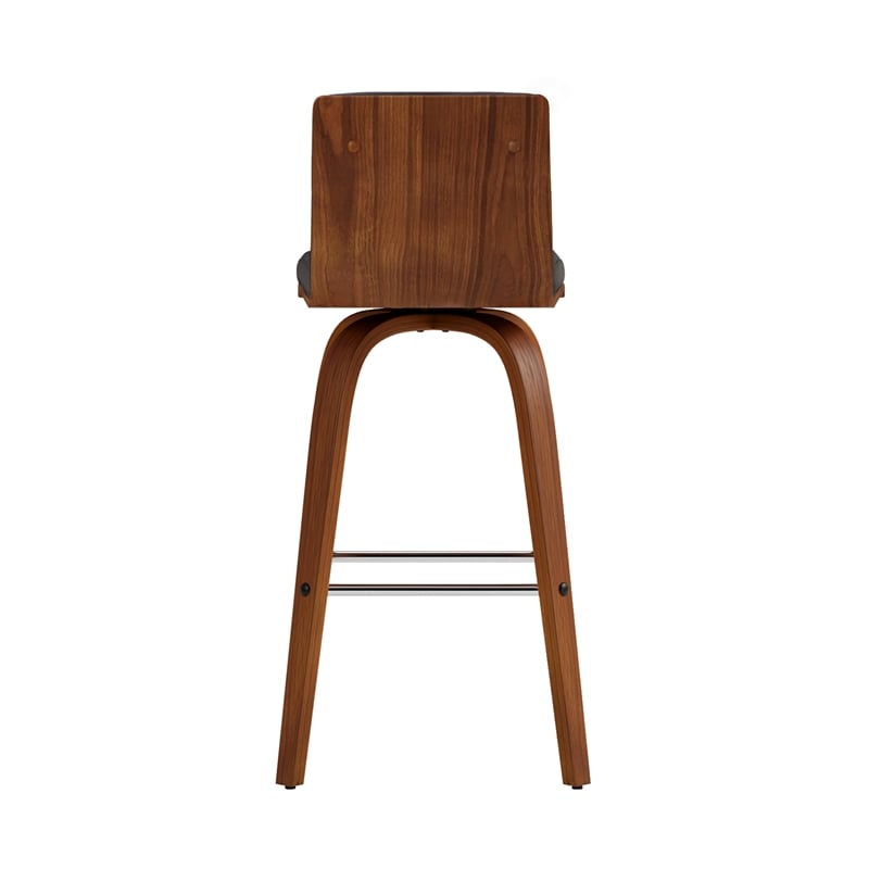 Armen Living Vienna Modern Faux Leather Counter Stool in Gray