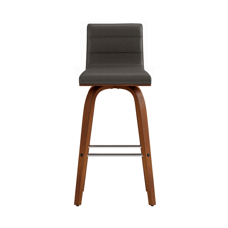 Armen Living Vienna Modern Faux Leather Counter Stool in Gray
