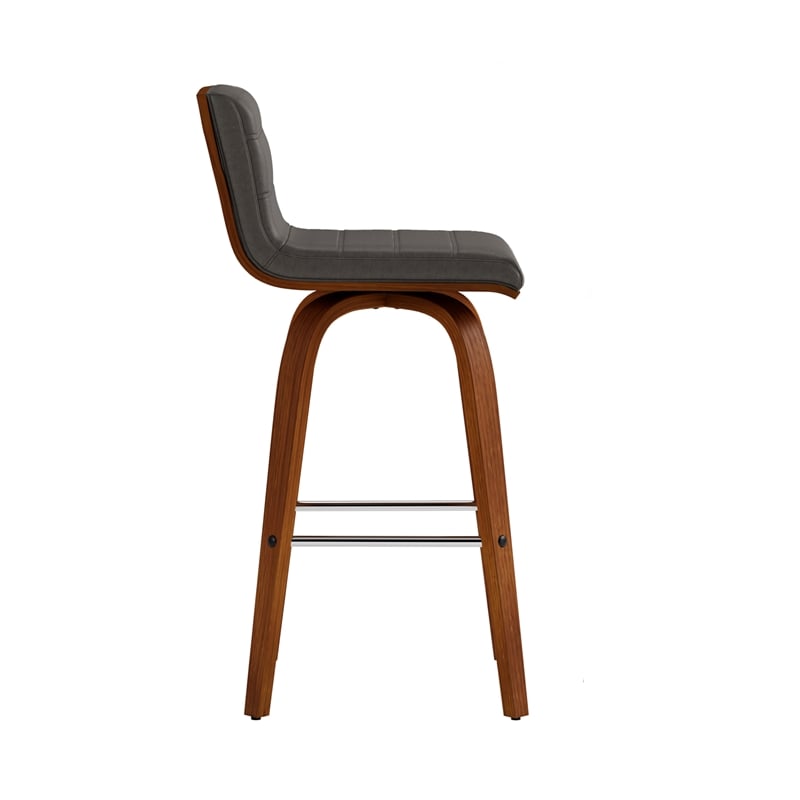 Armen Living Vienna Modern Faux Leather Counter Stool in Gray