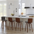Armen Living Vienna Modern Faux Leather Counter Stool in Gray