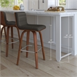 Armen Living Vienna Modern Faux Leather Counter Stool in Gray