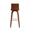 Armen Living Vienna Modern Faux Leather Upholstered Bar Stool in Gray