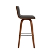 Armen Living Vienna Modern Faux Leather Upholstered Bar Stool in Gray