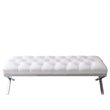 Armen Living Milo Modern Faux Leather Bedroom Bench in White