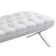 Armen Living Milo Modern Faux Leather Bedroom Bench in White