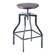 Armen Living Concord Metal Adjustable Bar Stool in Industrial Gray