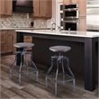 Armen Living Concord Metal Adjustable Bar Stool in Industrial Gray