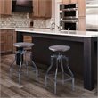 Armen Living Concord Metal Adjustable Bar Stool in Industrial Gray