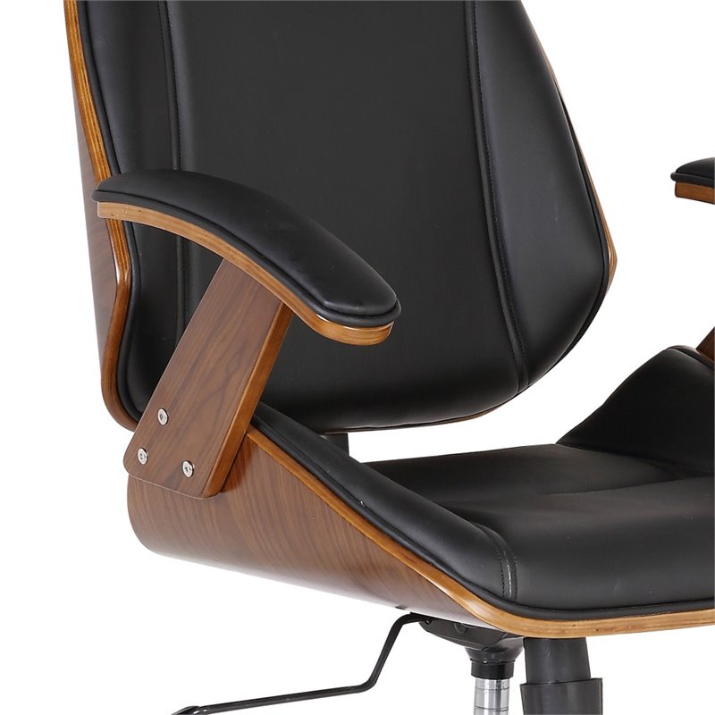 Armen Living Century Modern Faux Leather Office Chair in Black