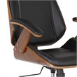 Armen Living Century Modern Faux Leather Office Chair in Black