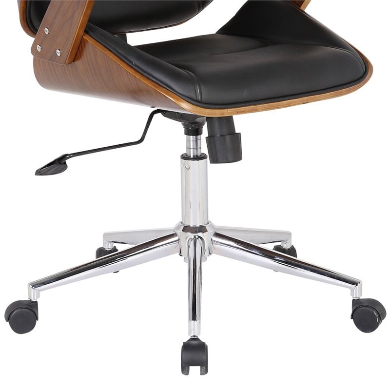 Armen Living Century Modern Faux Leather Office Chair in Black