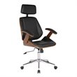 Armen Living Century Modern Faux Leather Office Chair in Black