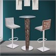 Armen Living Crystal Modern Round Glass Top Bar Table in Walnut
