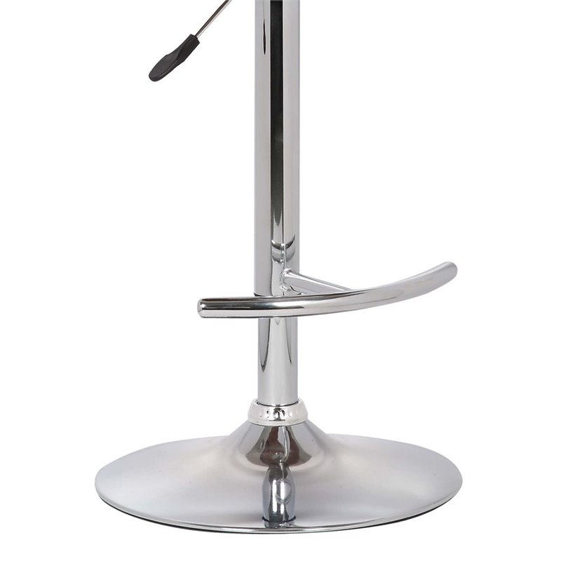 Armen Living Butterfly Contemporary Faux Leather Bar Stool in Black and walnut