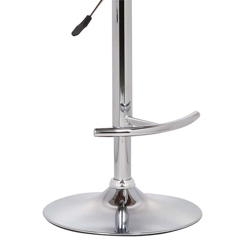 Armen Living Butterfly Modern Faux Leather Bar Stool in Gray and Walnut