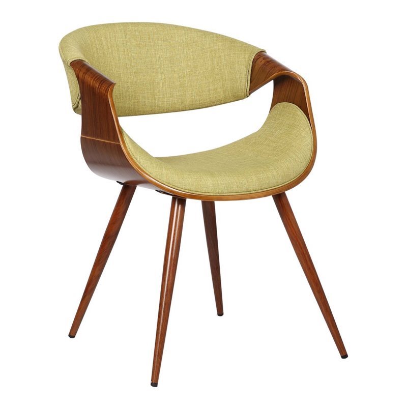 Armen Living Butterfly Modern Metal Dining Chair in Walnut and Green