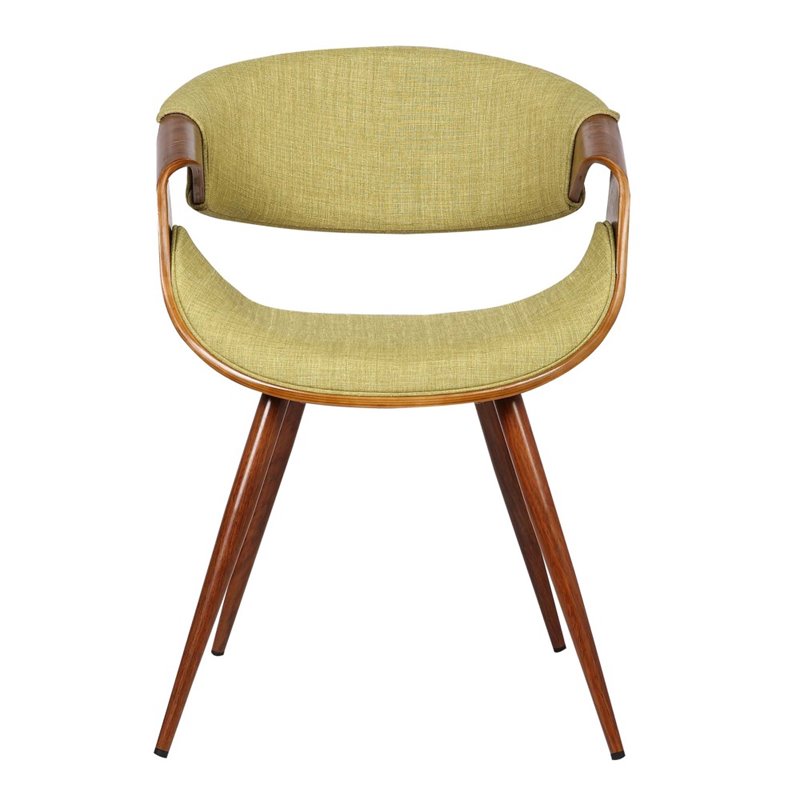 Armen Living Butterfly Modern Metal Dining Chair in Walnut and Green