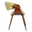 Armen Living Butterfly Modern Metal Dining Chair in Walnut and Green